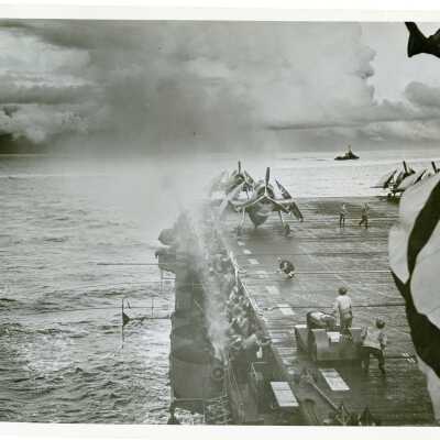 The Anti-Aircraft Guns of The USS Yorktown (CV-10) at Work