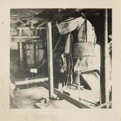 Internal view of some of the damage suffered by the Laffey.