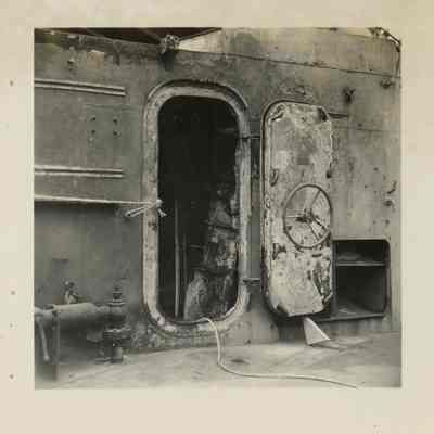 View of one of the Laffey's bulkhead doors while on display.