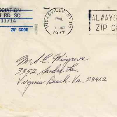 Letter From the Laffey Association to Samuel Wingrove Dated October 1977