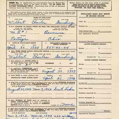 World War II Compensation Fund of the State of Ohio Application
