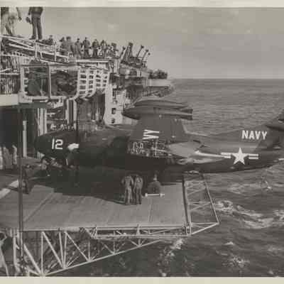 Sideview of an AJ (A-2) Savage Aboard the USS Yorktown (CVA-10)