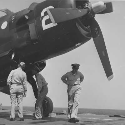 James H. Flatley Jr. Aboard the USS Block Island (CVE-106)