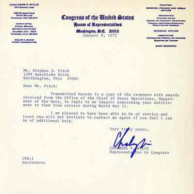 Letter of Success from US House of Representatives