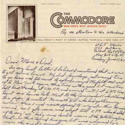 Letter From Elisha "Smokey" Stover to his Parents Dated June 27, 1943
