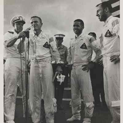 The Crew of Apollo 8 Address The Yorktown Following Their Successful Mission