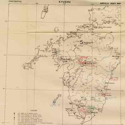 Airfield Index Map for Kyushu, Japan