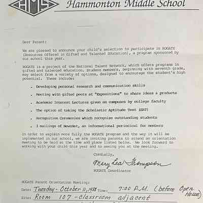 ROGATE program from Hammonton Middle School