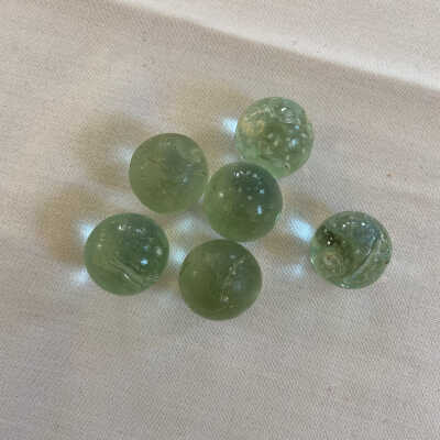 Green Glass Balls-6 pieces