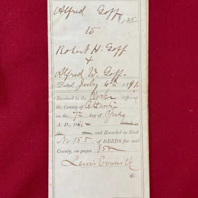 Deed 1891- Alfred Goff to Robert & Alfred W. Goff