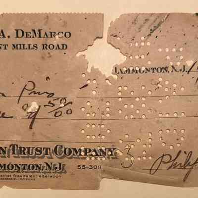 Hammonton Trust Company Check- 1931