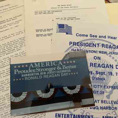 President Reagan Hammonton 1984 Visit Memorabilia