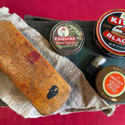 Shoeshine Box, Brush, Polish