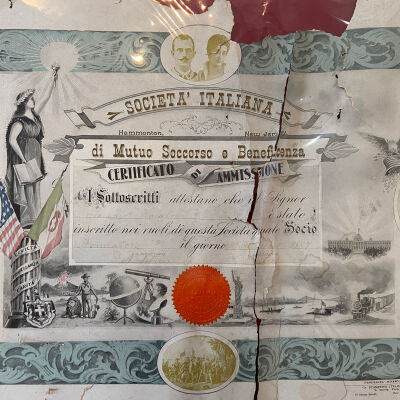 Certificate- Societa Italiana- 1884