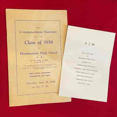 HHS Commencement Invitation & Program - 1958