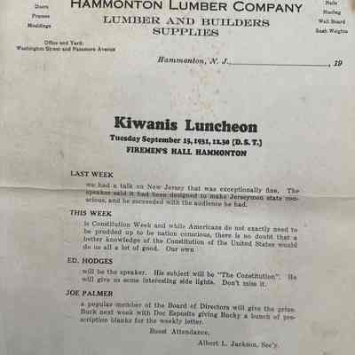 Kiwanis Luncheon- 1931