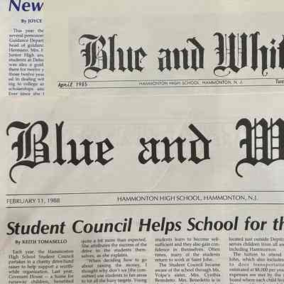 Blue and White Newspaper