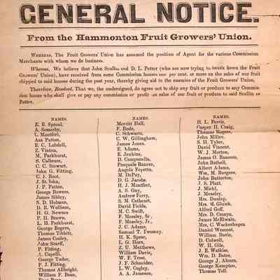 Fruit Growers Union General Notice