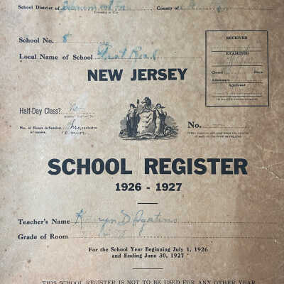 1926-1927 School Register- First Street School- Kathryn D’Agostino