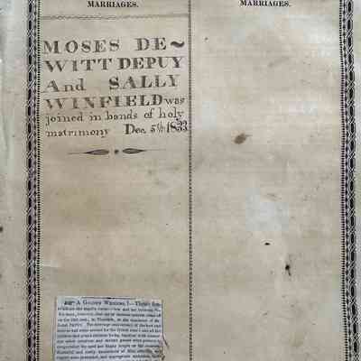 Family Record - Moses Dewitt Depuy and Sally Winfield