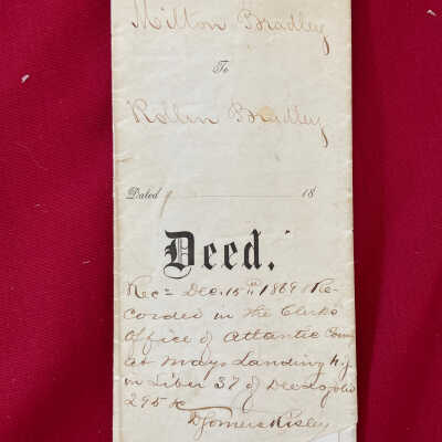 Deed 1869- Milton Bradley to Rollin Bradley- 1869