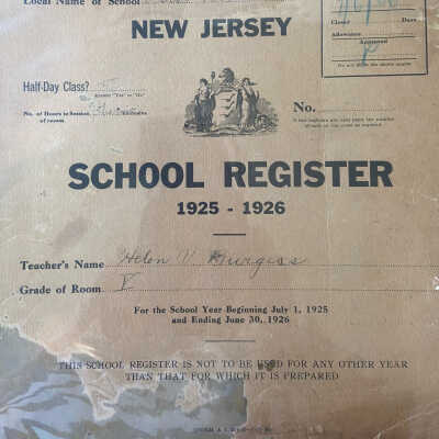 1925-1926 School Register - First Street School- Helen Burgess