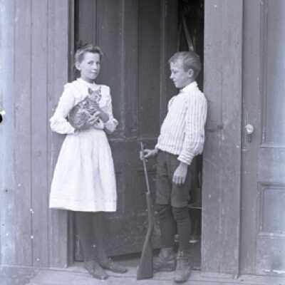 Negative, glass plate