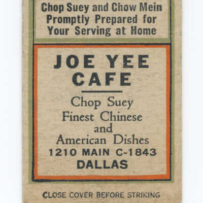 Joy Yee Cafe - Matchbook Cover