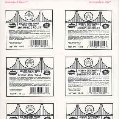Shrimp Egg Rolls Labels