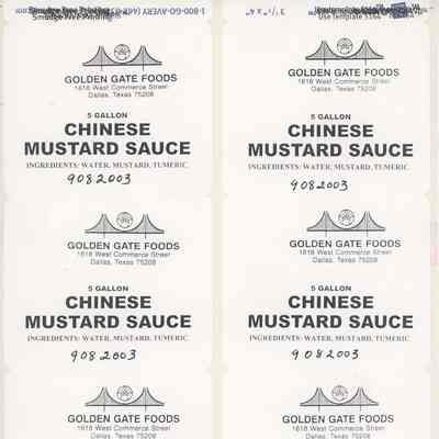 Chinese Mustard Sauce Labels