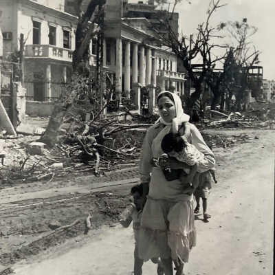 A mother with her two children