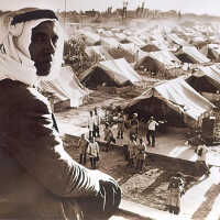 Man Overlooking Jarmana Refugee Camp (1948)