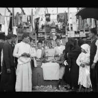 A typical dry goods stall in Nabi Rubin, southern Palestine