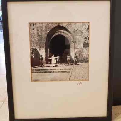 “British Soldiers Frisking an Arab Peasant Inside Damascus Gate, Jerusalem” (1930s)