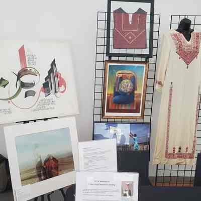 Pop-up exhibit that includes the dress, photographed by Julia Pitner
