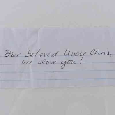 Handwritten Note – Tribute to Uncle Chris