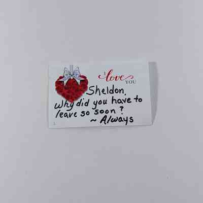 Handwritten Note with Rose Motif – Tribute to Sheldon