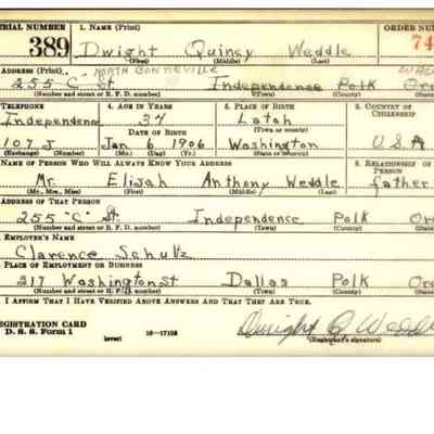 Dwight Quincy "Bud" Weddle