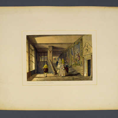 Mansions of England in Olden Times: Volume 2 - Hardwick Hall , Derbyshire. Grand Staircase .