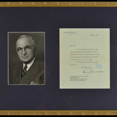 Letter from President Harry S. Truman to the Honorable Ernst M. Tipton, April 5, 1948