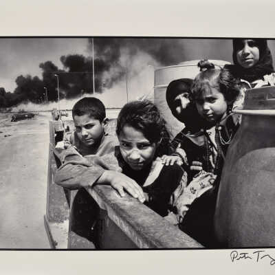 Displaced Iraqis During the War in Iraq, near Basra, Iraq, 2003