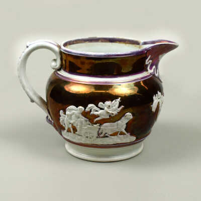 Copper Lustre Panel Pitcher