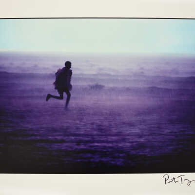 Ethiopian Refugee Running in Rainstorm, Tog Wajaale, Somalia, 1989