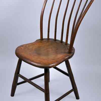 One of a Pair of Rod-back Windsor Side Chairs