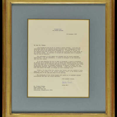Letter from Golda Meir to Steven Korman, December 22, 1969