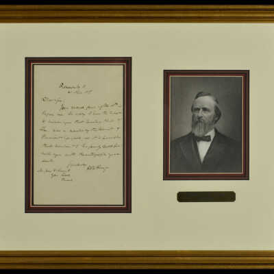 Letter from President Rutherford B. Hayes to James Howarth, April 21, 1887