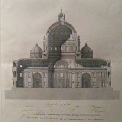 Print of Cross Section of St. Peter's Basilica in the Vatican
