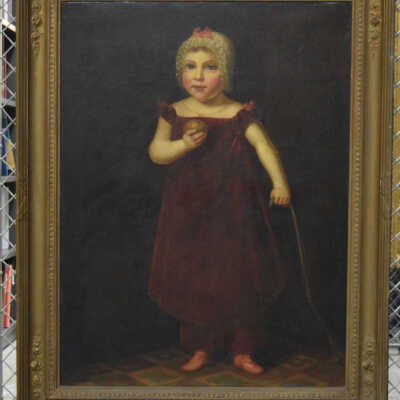 Portrait of Child in Red Dress