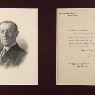 Letter from President Woodrow Wilson to Maurice B. Blumenthal, July 17, 1914