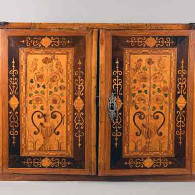 Marquetry Inlay Table Cabinet or Writing Desk